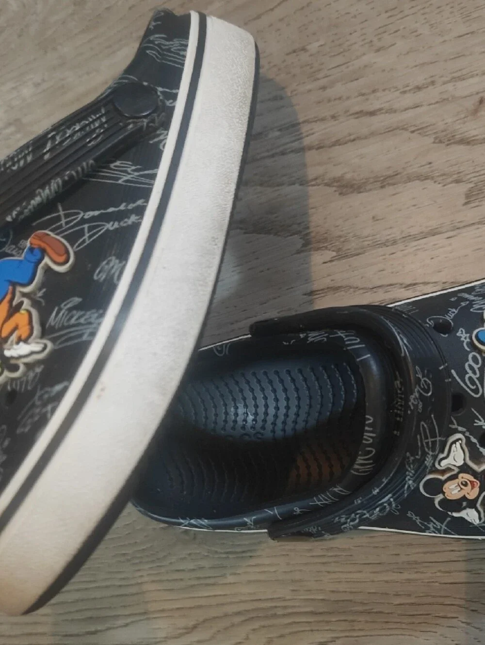 CROCS Black with Disney Characters Used